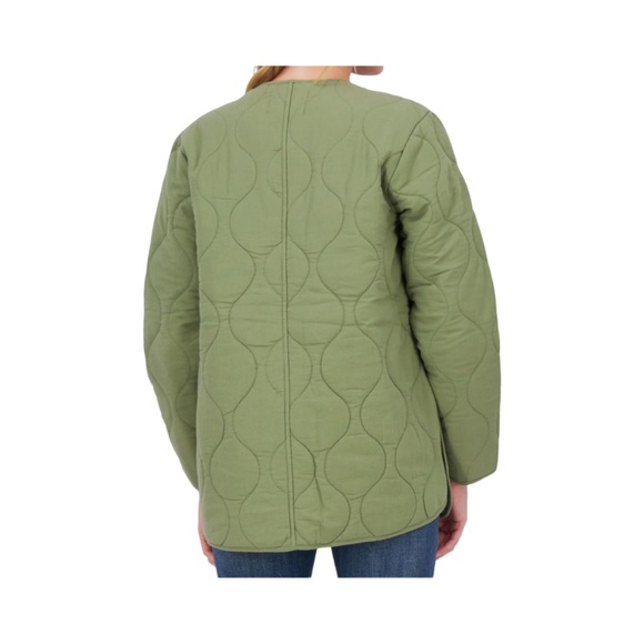 Lucky Brand Green Lightweight Quilted Snap Front Jacket NWT Size M - Picture 2 of 14